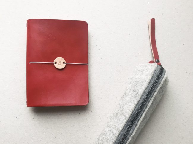 by gitte notebook cover A6 RED