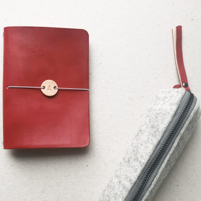 by gitte notebook cover A6 RED