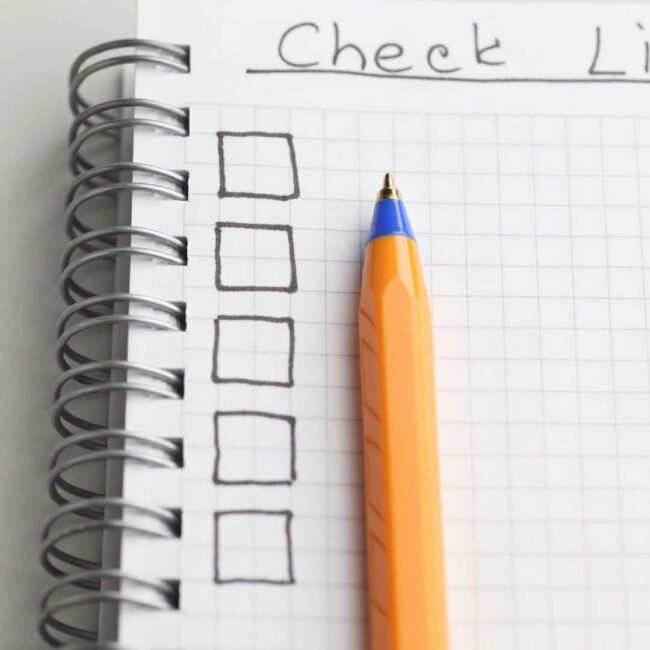 de vijf stappen checklist